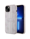 Guess Apple Tasche GUHMP14SP4RPSP iPhone 14 rosa/rosa Hartschalenetui 4G Printed Stripes MagSafe