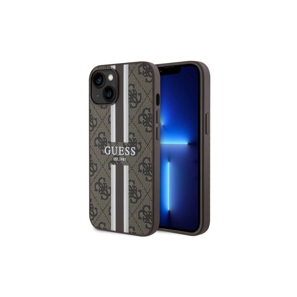 Etui Guess GUHMP14SP4RPSW Apple iPhone 14 brązowy/brown hardcase 4G Printed Stripes MagSafe
