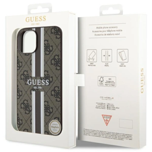 Kup Etui Guess GUHMP14SP4RPSW Apple iPhone 14 brązowy/brown hardcase 4G Printed Stripes MagSafe - GUE2568 - {ean13} - Sklep Home Screen