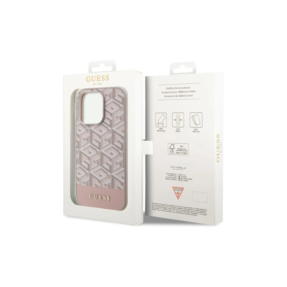 Etui Guess GUHMP14XHGCFSEP Apple iPhone 14 Pro Max różowy/pink hard case GCube Stripes MagSafe