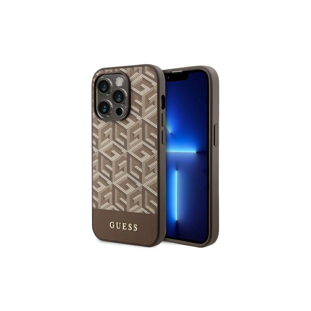 Etui Guess GUHMP14XHGCFSEW Apple iPhone 14 Pro Max brązowy/brown hard case GCube Stripes MagSafe
