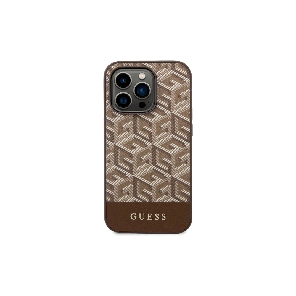 Etui Guess GUHMP14XHGCFSEW Apple iPhone 14 Pro Max brązowy/brown hard case GCube Stripes MagSafe