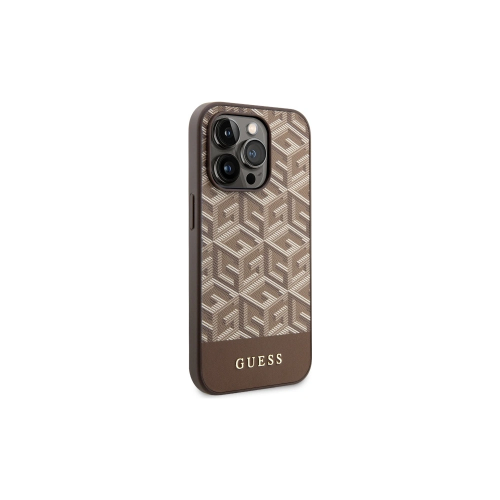 Etui Guess GUHMP14XHGCFSEW Apple iPhone 14 Pro Max brązowy/brown hard case GCube Stripes MagSafe