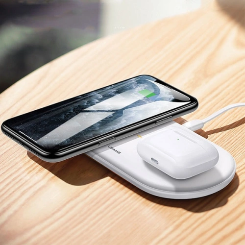 Buy USAMS US-CD120 10W Dual Wireless Charger white - USA955 - {ean13} - Home Screen Store Europe