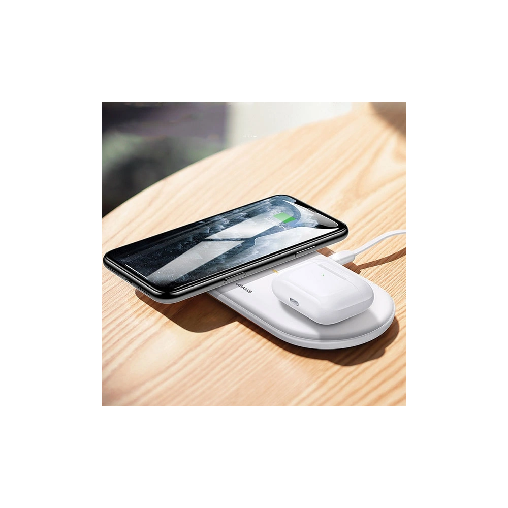 Ładowarka bezprzewodowa USAMS US-CD120 10W Dual biały/white