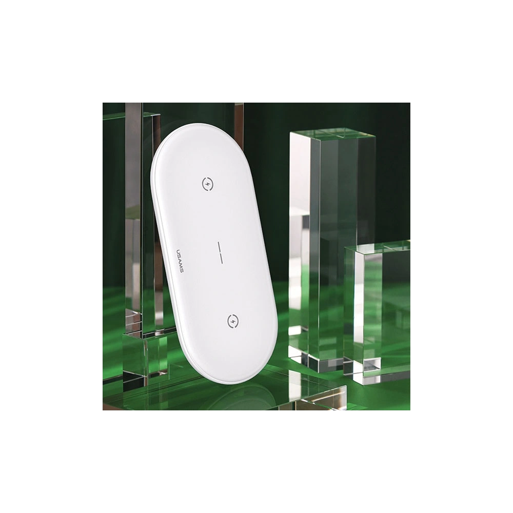 Ładowarka bezprzewodowa USAMS US-CD120 10W Dual biały/white