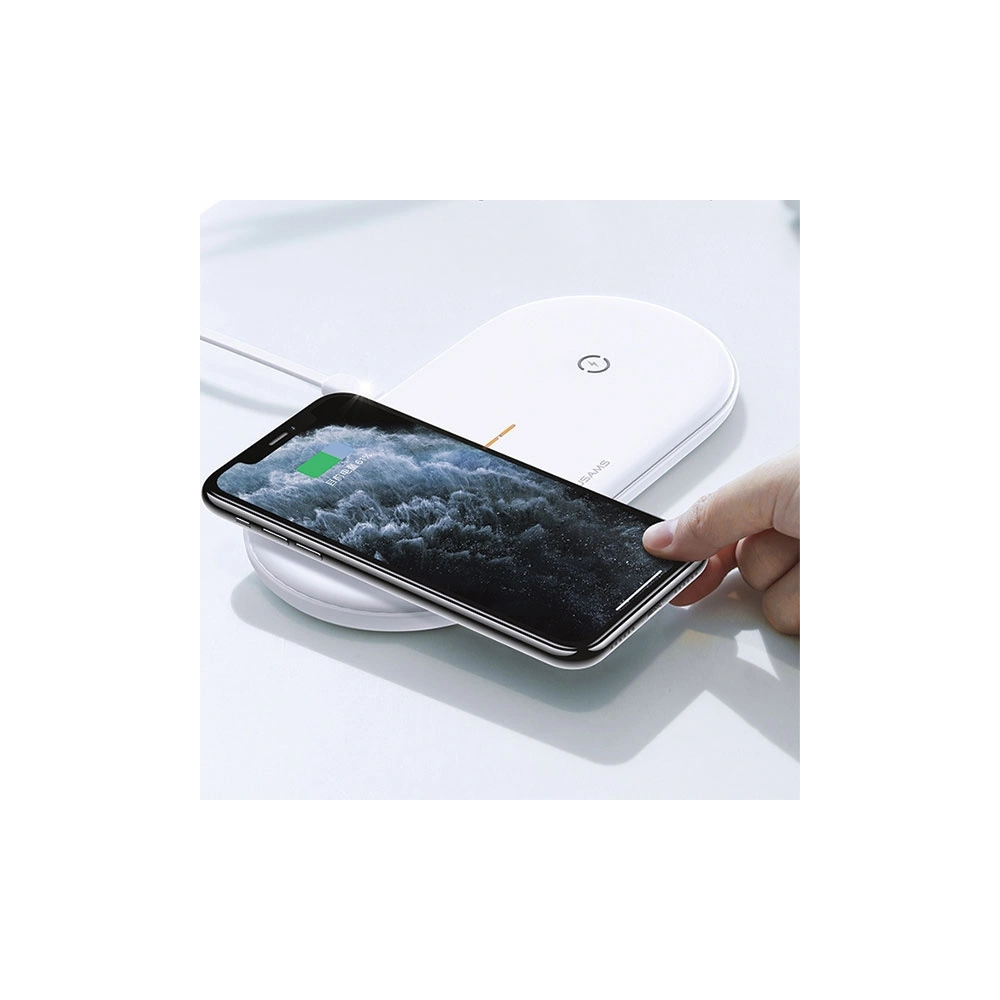 Ładowarka bezprzewodowa USAMS US-CD120 10W Dual biały/white