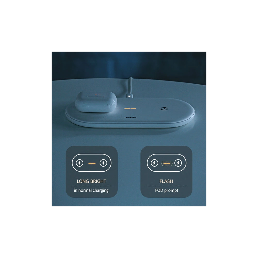 Ładowarka bezprzewodowa USAMS US-CD120 10W Dual biały/white