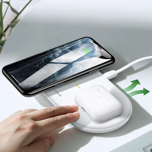 Buy USAMS US-CD120 10W Dual Wireless Charger white - USA955 - {ean13} - Home Screen Store Europe
