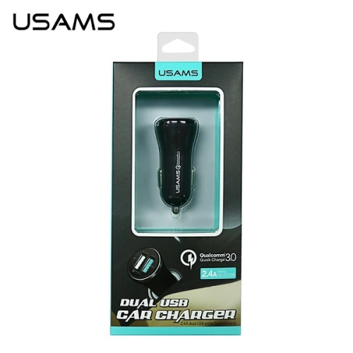 Kup Automobilová nabíječka USAMS 2xUSB 2,4A QC 3.0 černá/black (US-CC028) - USA956 - {ean13} - Sklep Home Screen
