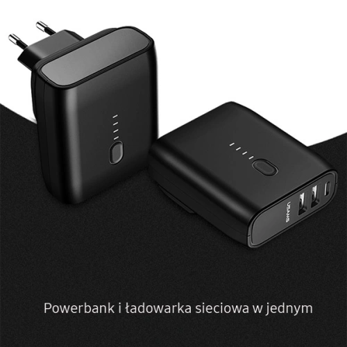 Kup Încărcător de rețea USAMS + powerbank PB11 2în1 5000 mAh Încărcare rapidă negru (US-CD71) - USA957 - {ean13} - Sklep Home Screen
