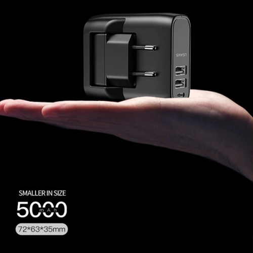 Kup USAMS Netzladegerät + PB11 Powerbank 2in1 5000 mAh Schnellladung schwarz/schwarz (US-CD71) - USA957 - {ean13} - Sklep Home Screen