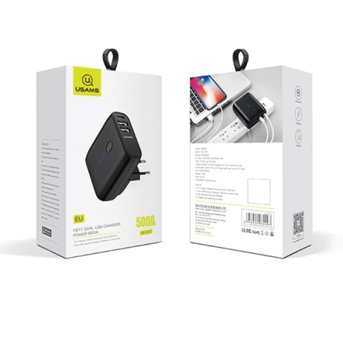 Kup USAMS Netzladegerät + PB11 Powerbank 2in1 5000 mAh Schnellladung schwarz/schwarz (US-CD71) - USA957 - {ean13} - Sklep Home Screen