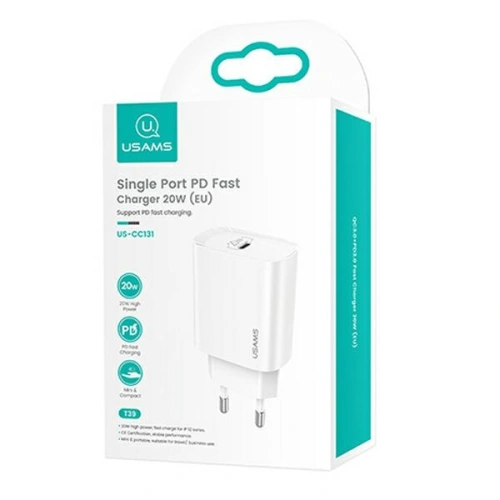 Kup Încărcător de rețea USAMS T39 USB-C 20W PD 3.0 Încărcare rapidă alb/white (US-CC131) - USA958 - {ean13} - Sklep Home Screen