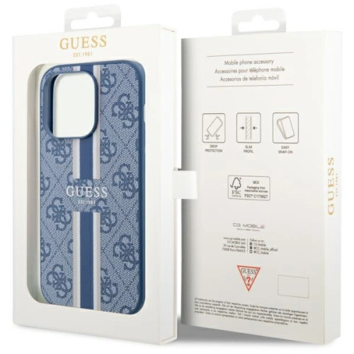 Kup Etui Guess GUHMP14XP4RPSB Apple iPhone 14 Pro Max albastru/blue hardcase 4G Printed Stripes MagSafe - GUE2571 - {ean13} - Sklep Home Screen