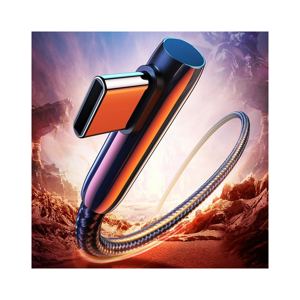 Kabel kątowy UGREEN US313 USB-A/USB-C 5A Quick Charge 3.0 AFC FCP 0,5 m czarny