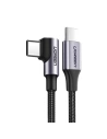 UGREEN US255 USB-C/USB-C Power Delivery-Winkelkabel 60W 20V 3A 1m schwarz/grau