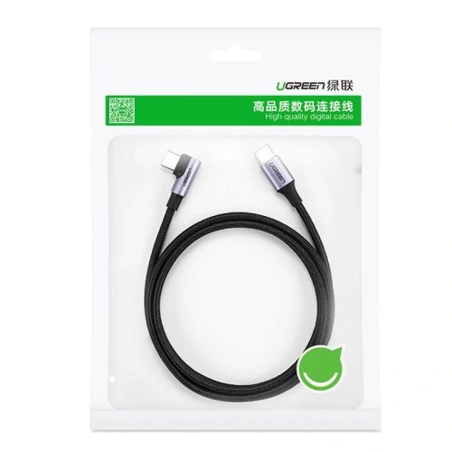Buy UGREEN US255 USB-C/USB-C Angle Cable Power Delivery 60W 20V 3A 1m black-gray - UGR1570 - {ean13} - Home Screen Store Europe