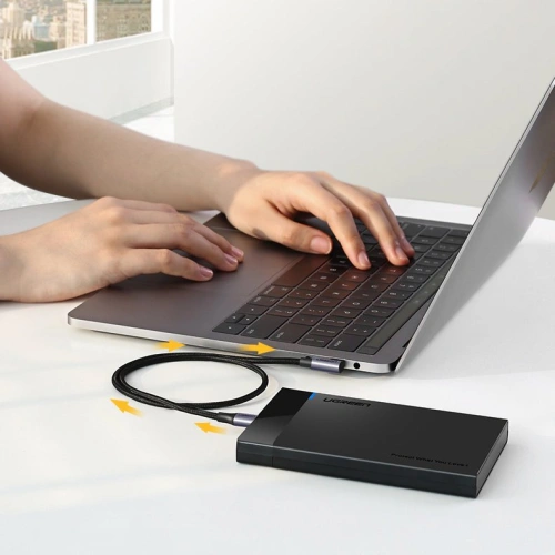 Kup UGREEN US255 szögletes kábel USB-C/USB-C Power Delivery 60W 20V 3A 1m fekete-szürke - UGR1570 - {ean13} - Sklep Home Screen