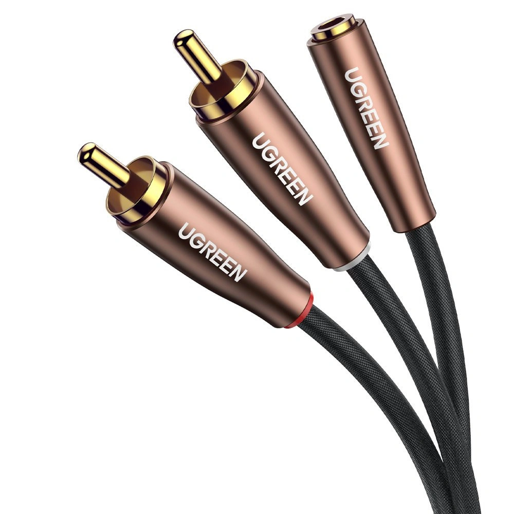 Kabel audio UGREEN AV198 3,5mm mini jack/2RCA 3m brązowy