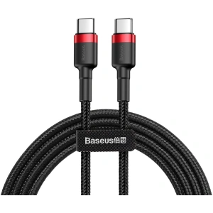 Kabel Baseus Cafule USB-C/USB-C PD 2.0 60W 20V 3A QC 3.0 1M czarny-czerwony