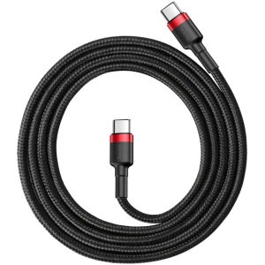 Kabel Baseus Cafule USB-C/USB-C PD 2.0 60W 20V 3A QC 3.0 1M czarny-czerwony