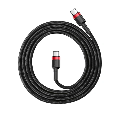 Kup Kábel Baseus Cafule USB-C/USB-C PD 2.0 60W 20V 3A QC 3.0 1M fekete-piros - BSU4117 - {ean13} - Sklep Home Screen