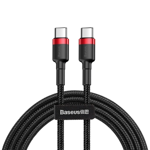 Kup Kábel Baseus Cafule USB-C/USB-C PD 2.0 60W 20V 3A QC 3.0 2M fekete-piros - BSU4118 - {ean13} - Sklep Home Screen