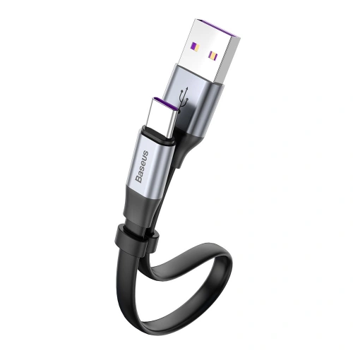 Kup Cablul plat Baseus Simple USB-A/USB-C SuperCharge 5A 40W Quick Charge 3.0 QC 3.0 23cm gri - BSU4119 - {ean13} - Sklep Home Screen