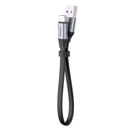 Kup Cablul plat Baseus Simple USB-A/USB-C SuperCharge 5A 40W Quick Charge 3.0 QC 3.0 23cm gri - BSU4119 - {ean13} - Sklep Home Screen