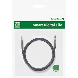Kabel audio kątowy UGREEN AV112 AUX 2x mini jack 3,5mm 1,5m niebieski