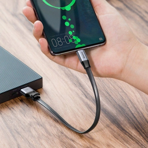 Kup Cablul plat Baseus Simple USB-A/USB-C SuperCharge 5A 40W Quick Charge 3.0 QC 3.0 23cm gri - BSU4119 - {ean13} - Sklep Home Screen