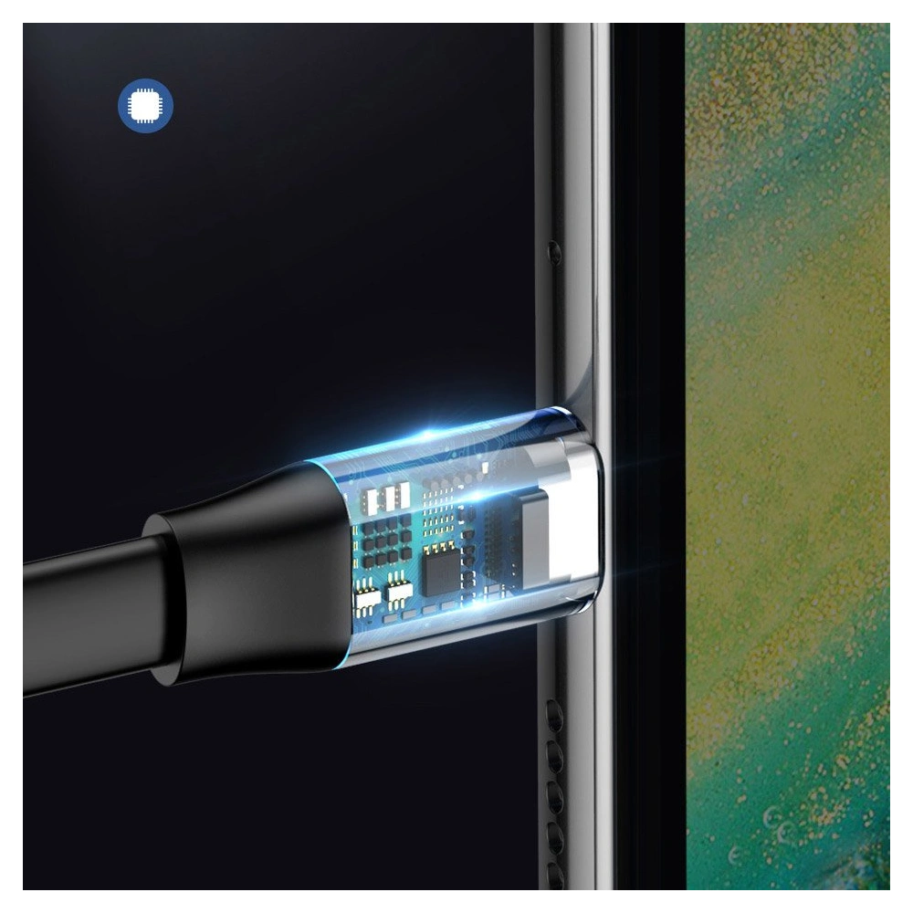 Płaski kabel Baseus Simple USB-A/USB-C SuperCharge 5A 40W Quick Charge 3.0 QC 3.0 23cm szary