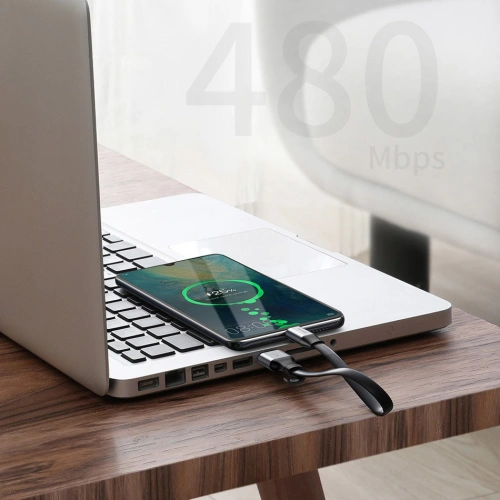 Kup Cablul plat Baseus Simple USB-A/USB-C SuperCharge 5A 40W Quick Charge 3.0 QC 3.0 23cm gri - BSU4119 - {ean13} - Sklep Home Screen