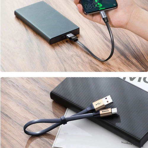 Kup Cablul plat Baseus Simple USB-A/USB-C SuperCharge 5A 40W Quick Charge 3.0 QC 3.0 23cm gri - BSU4119 - {ean13} - Sklep Home Screen