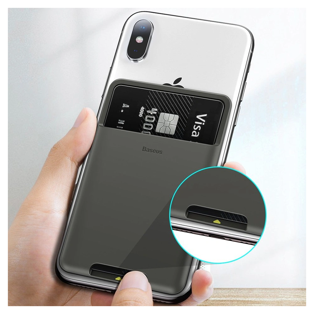 Etui Baseus samoprzylepne na karty dokumenty do telefonu ciemnoszary