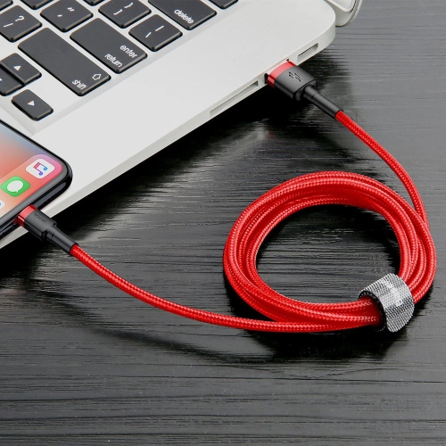 Kup Kabel Baseus Cafule USB-A/Lightning QC 3.0 2A 3M červený - BSU4121 - {ean13} - Sklep Home Screen