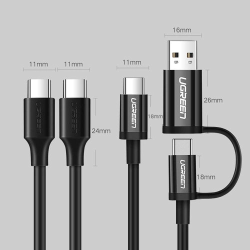 Kup Kabel UGREEN US286 USB-C/USB-C 3A 1,5m černý - UGR1579 - {ean13} - Sklep Home Screen