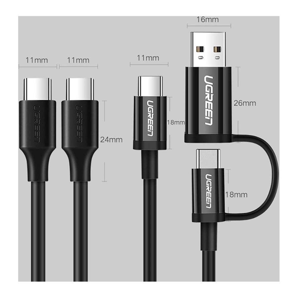 Kabel UGREEN US286 USB-C/USB-C 3A 1,5m czarny