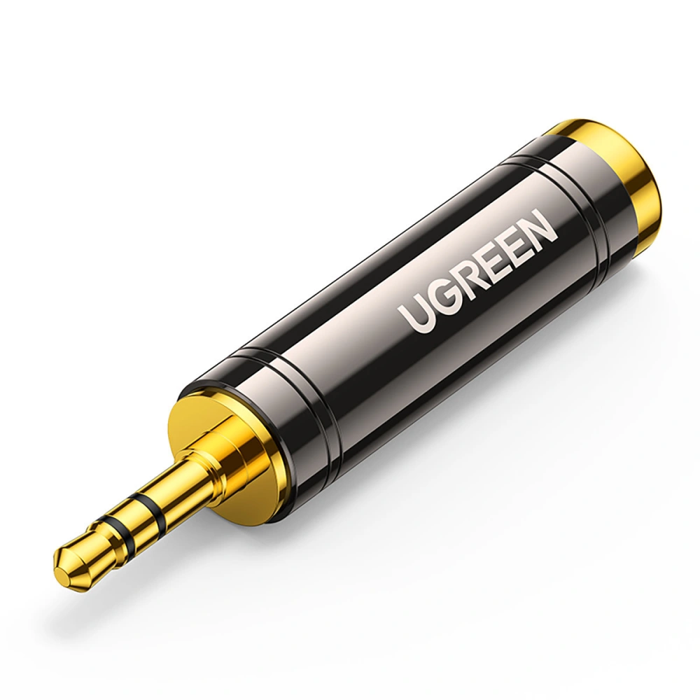 Adapter audio UGREEN AV168 mini jack 3,5mm/6,35mm jack szary