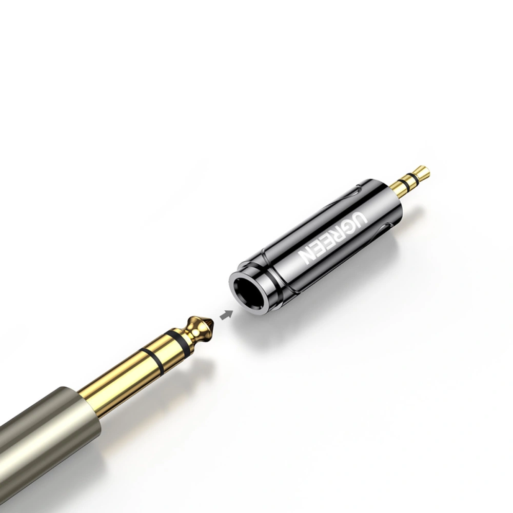 Adapter audio UGREEN AV168 mini jack 3,5mm/6,35mm jack szary