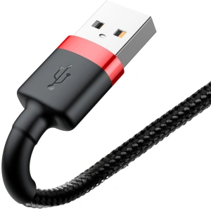 Kábel Baseus Cafule USB-A/Lightning QC 3.0 2A 3M fekete-piros