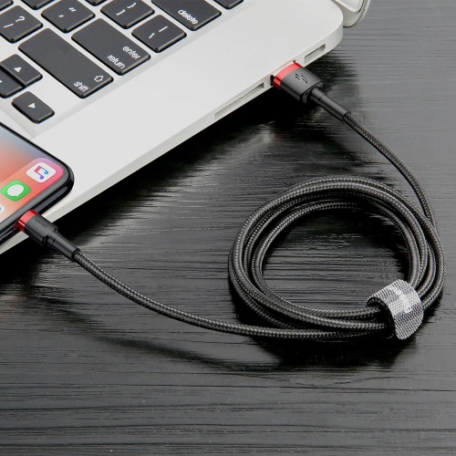 Kup Kabel Baseus Cafule USB-A/Lightning QC 3.0 2A 3M czarno-czerwony - BSU4123 - {ean13} - Sklep Home Screen