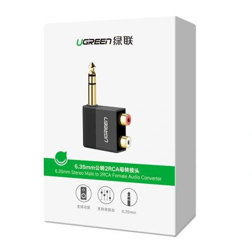 Kup Cablul audio UGREEN AV147 jack 6.35mm/2xRCA negru - UGR1581 - {ean13} - Sklep Home Screen