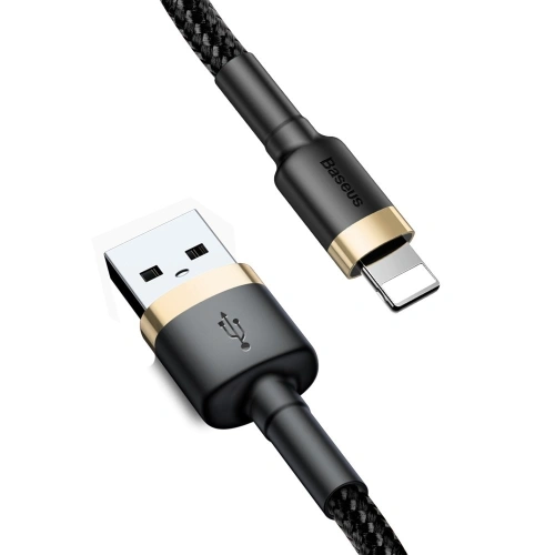 Kup Kabel Baseus Cafule USB-A/Lightning QC 3.0 2A 3M černo-zlatý - BSU4124 - {ean13} - Sklep Home Screen