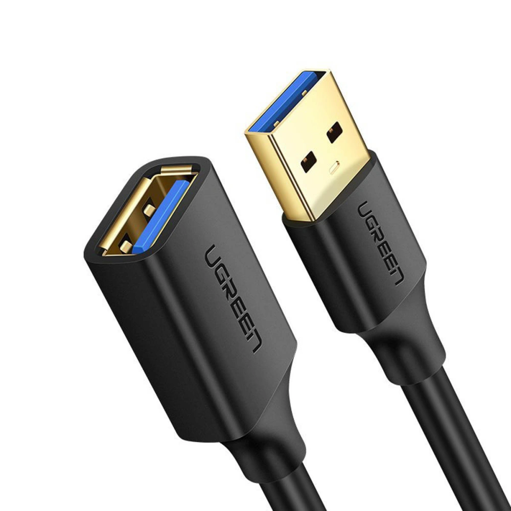 Kabel przedłużacz UGREEN US129 USB-A/USB-A 3.0 5Gb/s 0.5m czarny
