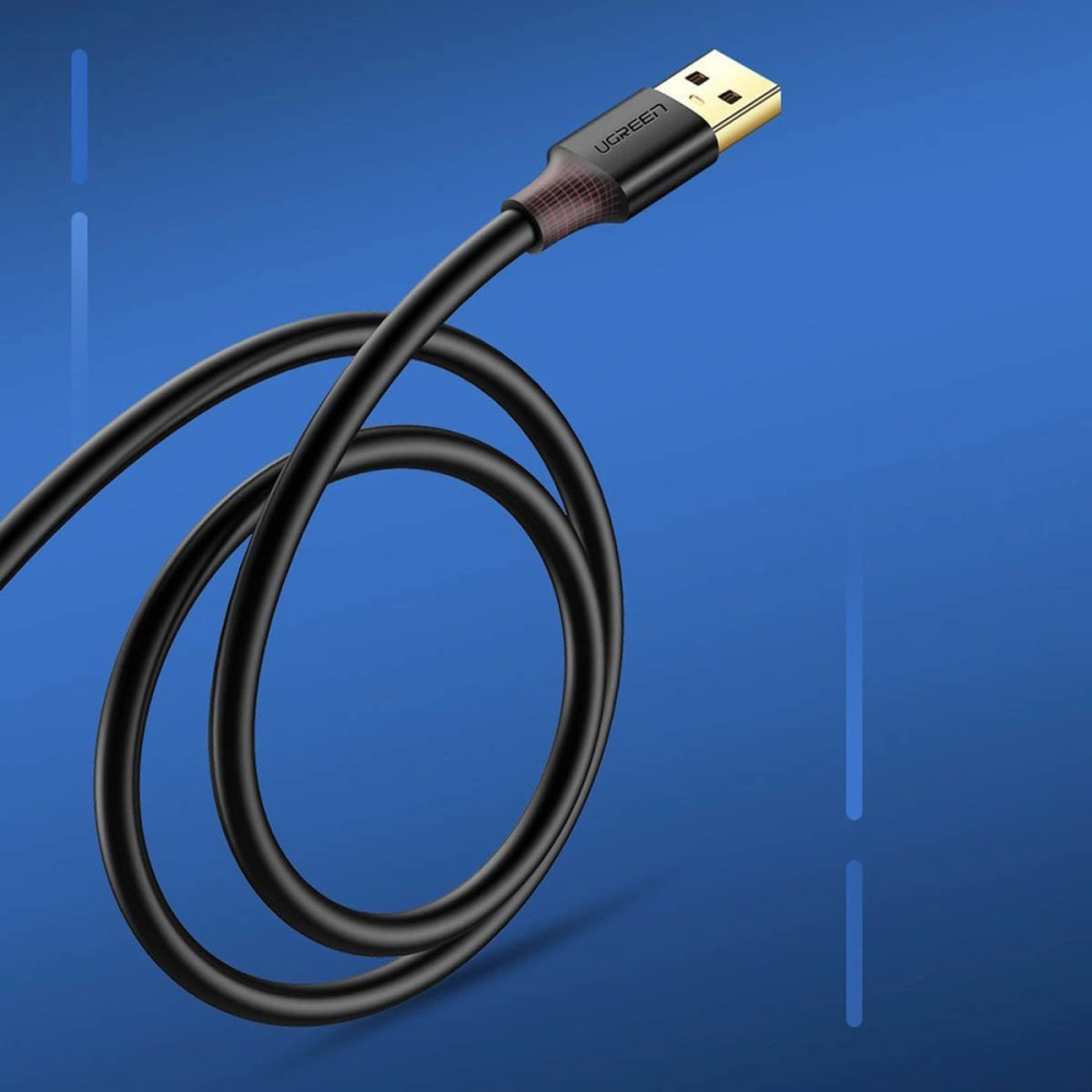Kabel przedłużacz UGREEN US129 USB-A/USB-A 3.0 5Gb/s 0.5m czarny