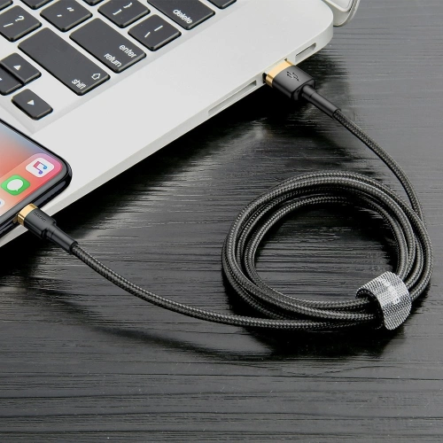 Kup Kabel Baseus Cafule USB-A/Lightning QC 3.0 2A 3M černo-zlatý - BSU4124 - {ean13} - Sklep Home Screen