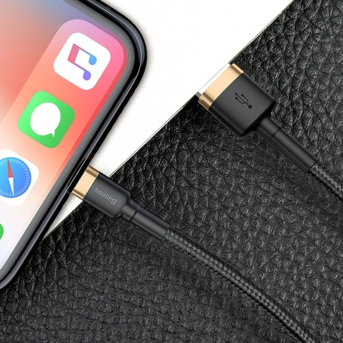 Kup Baseus Kabel Cafule USB-A/Lightning QC 3.0 2A 3M schwarz/gold - BSU4124 - {ean13} - Sklep Home Screen