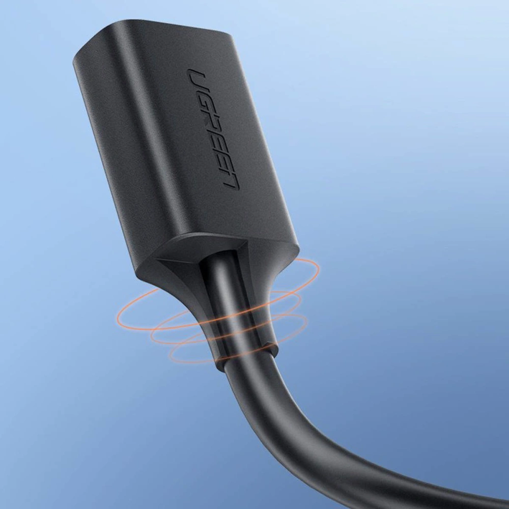 Kabel przedłużacz UGREEN US129 USB-A/USB-A 3.0 5Gb/s 0.5m czarny